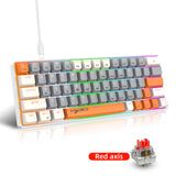 63 key portable 60% mechanical gaming keyboard RGB backlit compact mini gaming keyboard