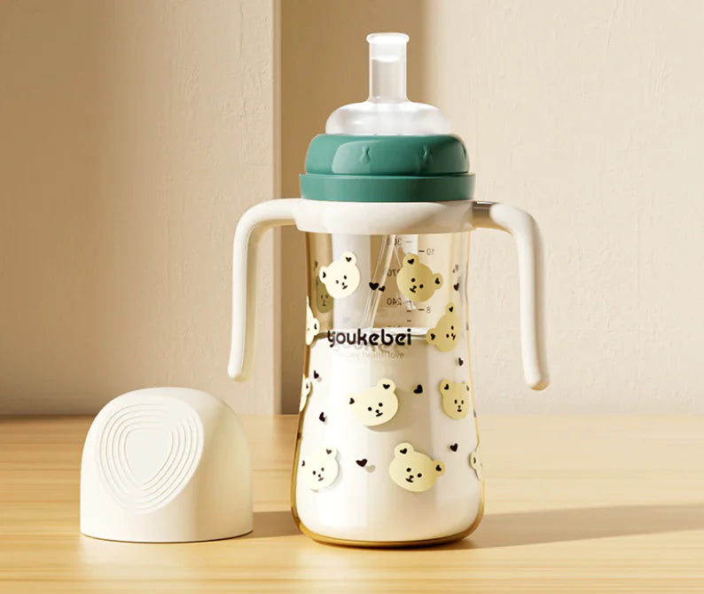 Children's Anti-Spray Learning Drinking Cup with Straw