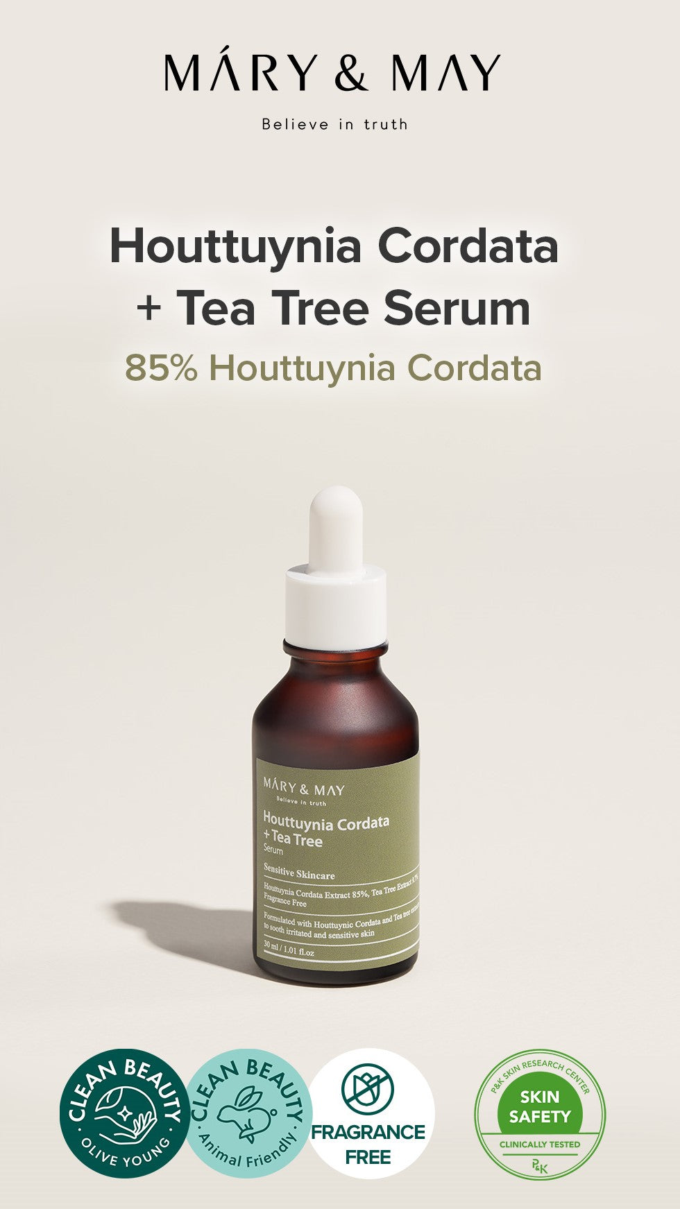 Houttuynia Cordata +Tea Tree Serum - 30ml - 9