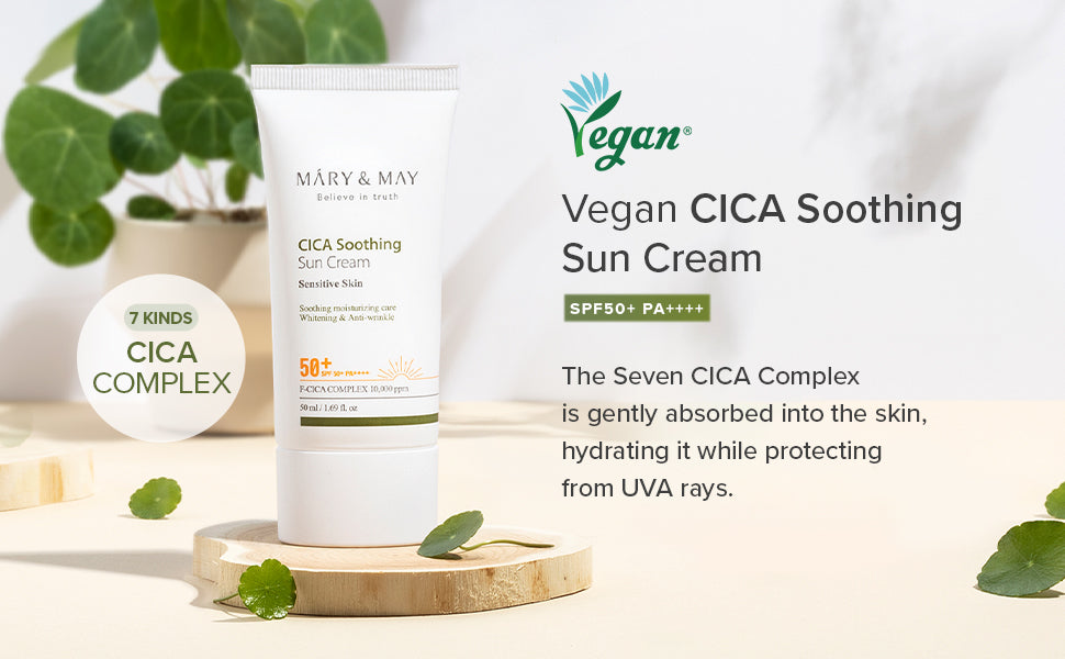 [Mary&May] Sooth&Glow CICA soothing Sun Cream + White Collagen Cleansing Foam (promotion)