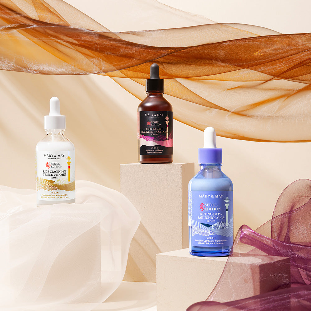 Idebenone+Blackberry Complex Serum_80ml+[Mary&May] Rice niacin 10% Triple Vitamin Serum 80ml+[Mary&May] Retinol 0.1% Bakuchiol Cica Serum 80ml