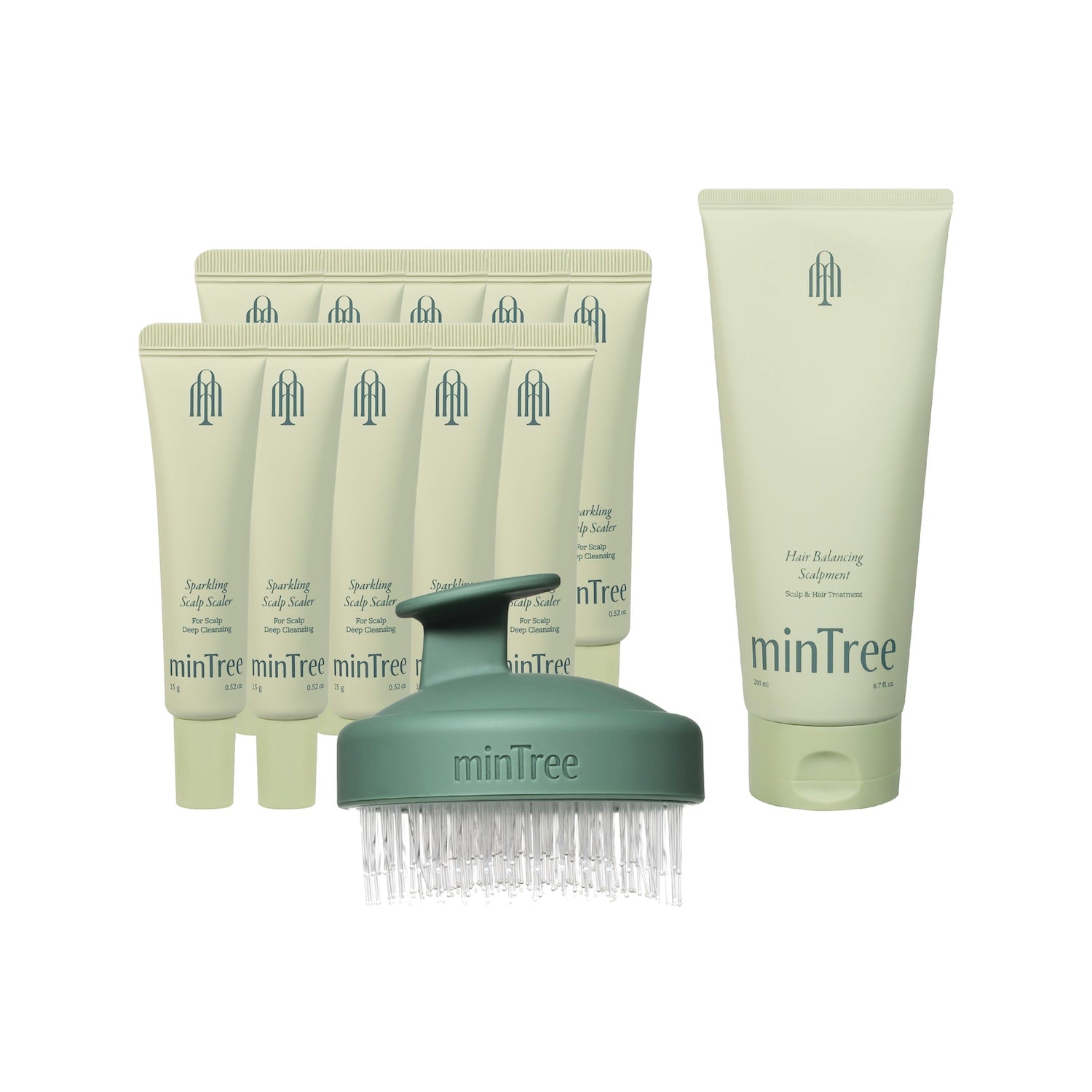 [MinTree] Sparkling Scalp Scaler 15g*5ea 2set + Hair Balancing Scalpment 200ml + Scalp Purify Massager 80g
