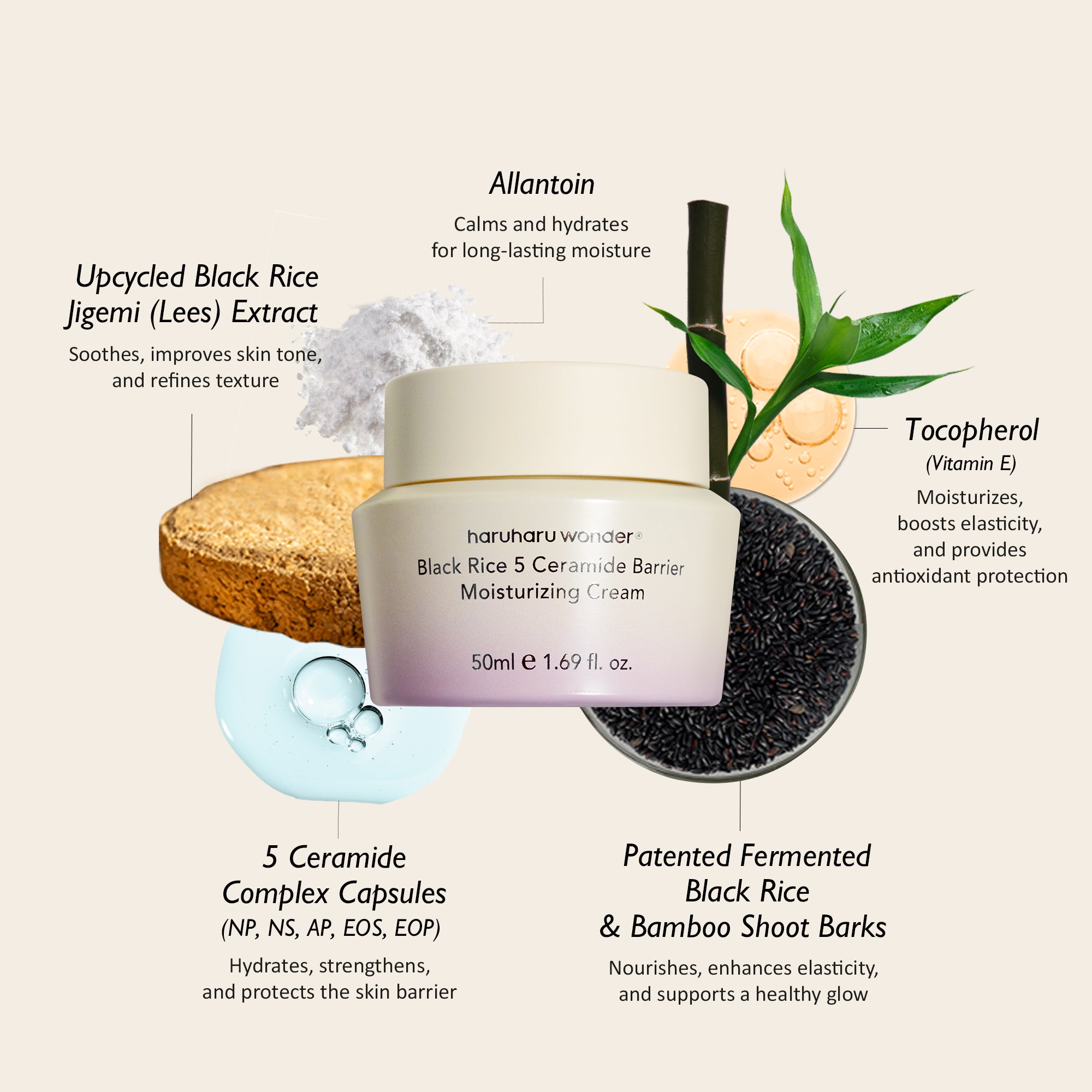 [haruharuwonder] Black Rice 5 Ceramide Barrier Moisturizing Cream 50ml