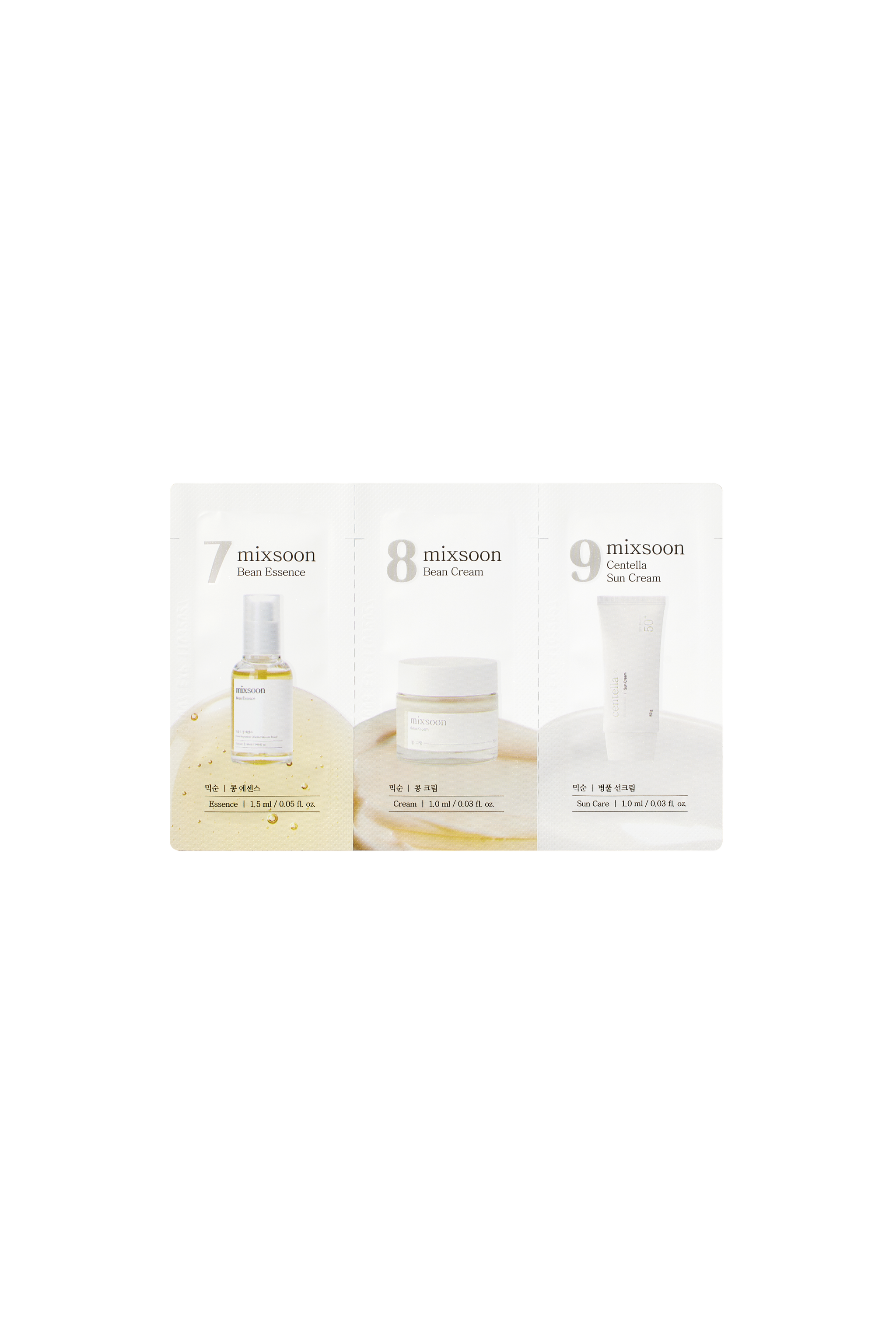 (Step 7,8,9) Bean Essence, Bean Cream, Centella Sun Cream [1.5ml, 1ml*2ea] - 2