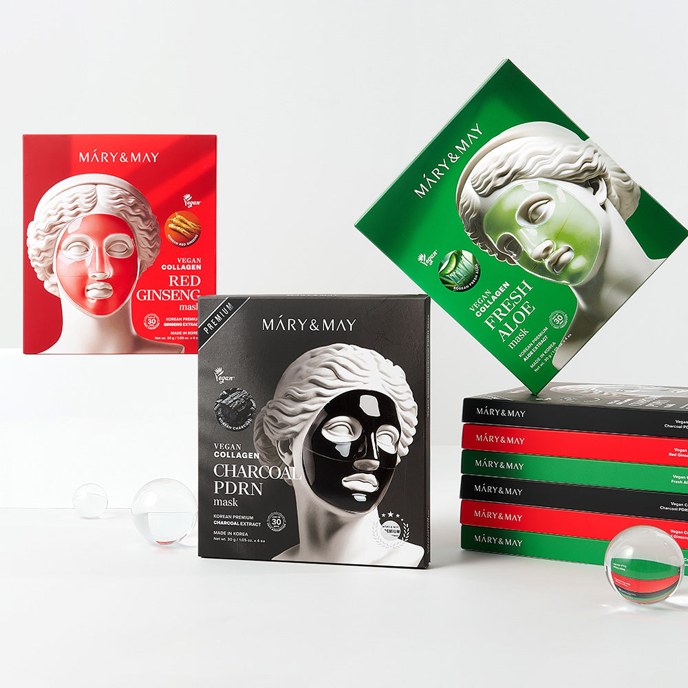 [Mary&May] Vegan Collagen Fresh Aloe Mask (30g x4)
