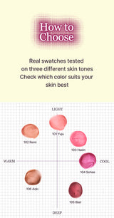 [Tiptoe] Blurlet Sorbet Tint 4ml - 6 Colors