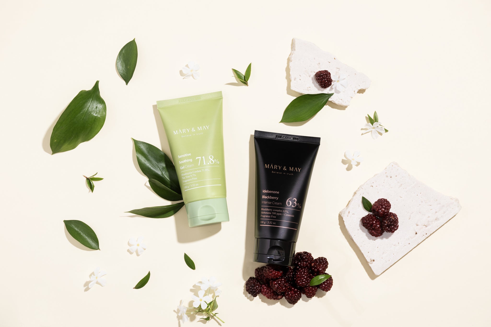 [Mary&May] Soothing Gel Cream+Idebenone Blackberry Cream Duo Set 100g x2
