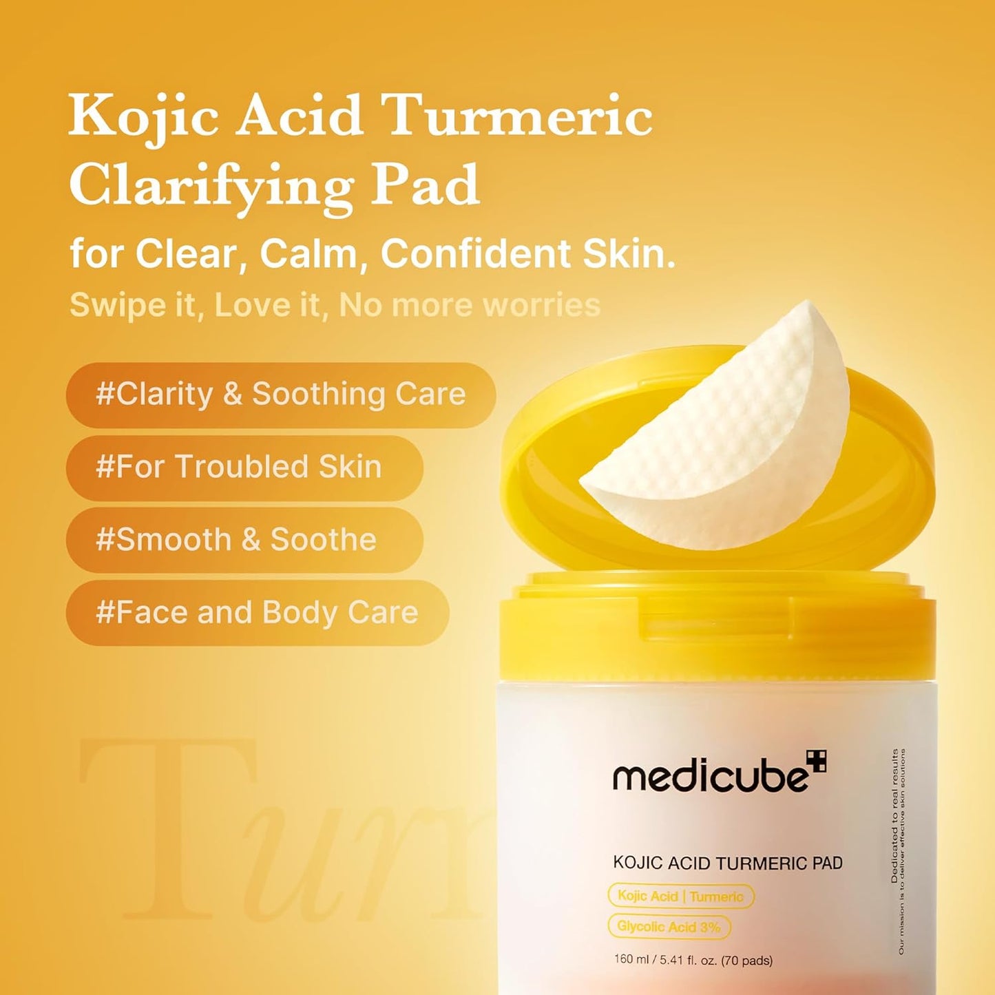 [Medicube] Kojic Acid Tumeric Toner Pad 70pcs