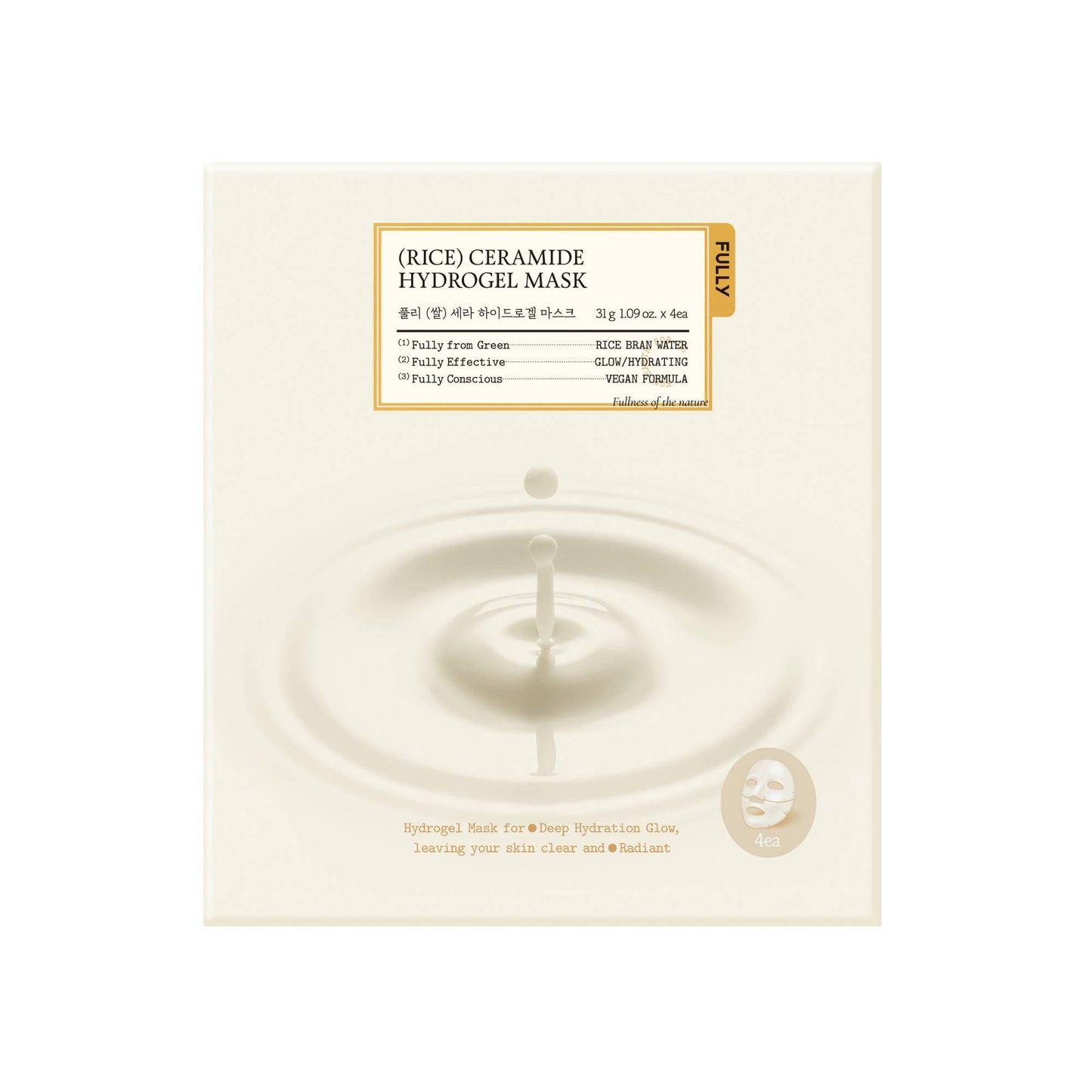 [FULLY] Rice Ceramide Hydrogel Mask 4ea