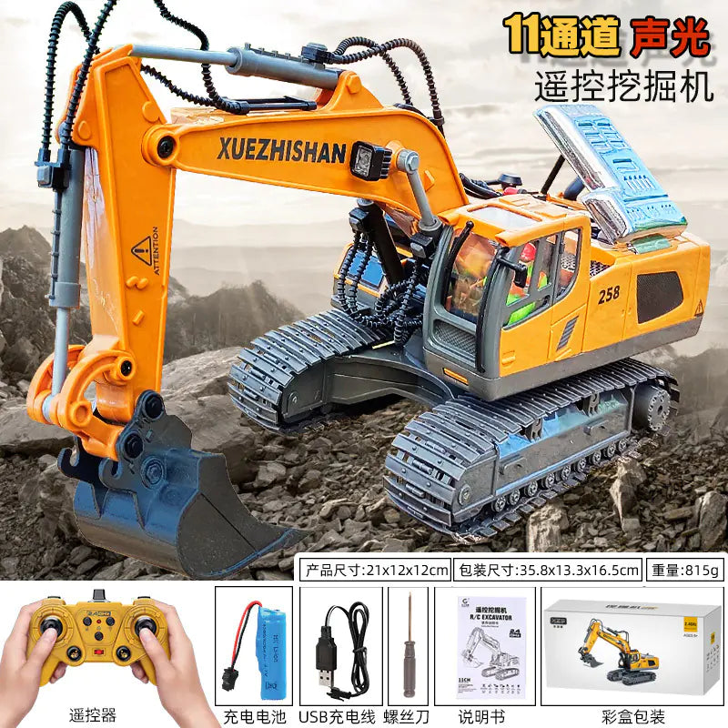 Large Alloy Remote Control Excavator Toy for Kids