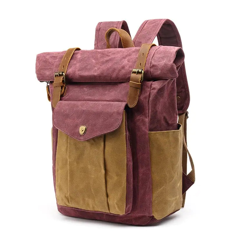 Retro Male Travel Backpack for Students