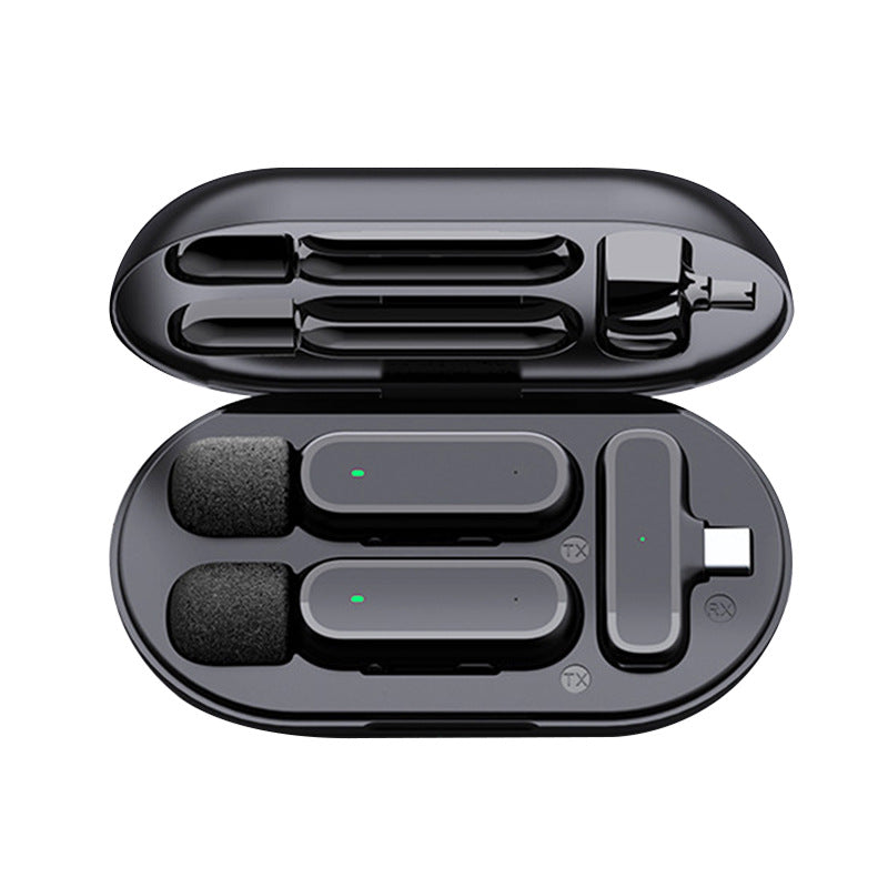 K61 Wireless Lavalier Microphone with Charging Chamber, Noise Reduction Mini Mic for TikTok Live Broadcast & Video Capture