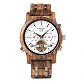 Automatic Tourbillon Mechanical Watch - BOBO BIRD Wood