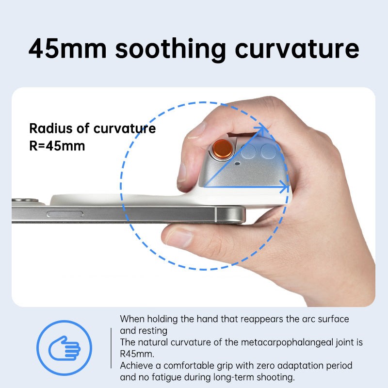 MagSafe Compatible Photography Grip, MFi Certified Wireless Bluetooth Stabilizer for Shake-Free Shooting & Vlogging