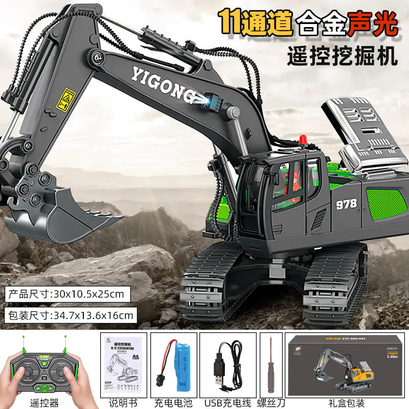 Large Alloy Remote Control Excavator Toy for Kids