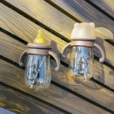 Portable Double Handle Wide-Caliber Baby Feeding Bottle