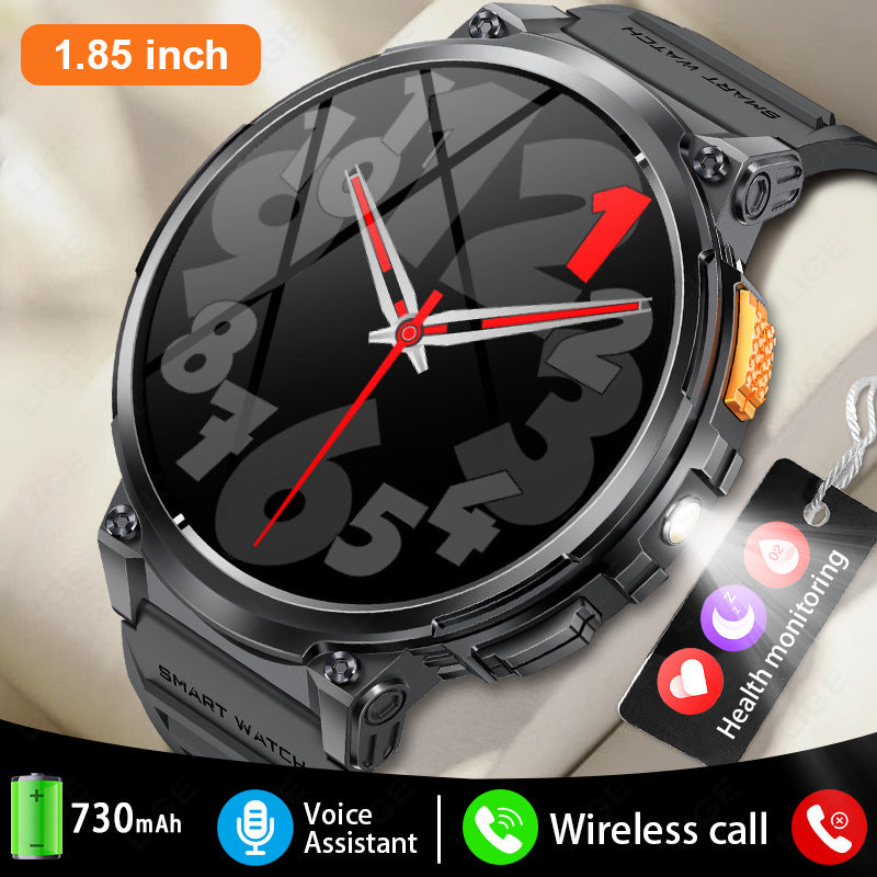 K66 Outdoor Sports Smart Watch with Flashlight for Men, Waterproof Bluetooth Fitness Tracker