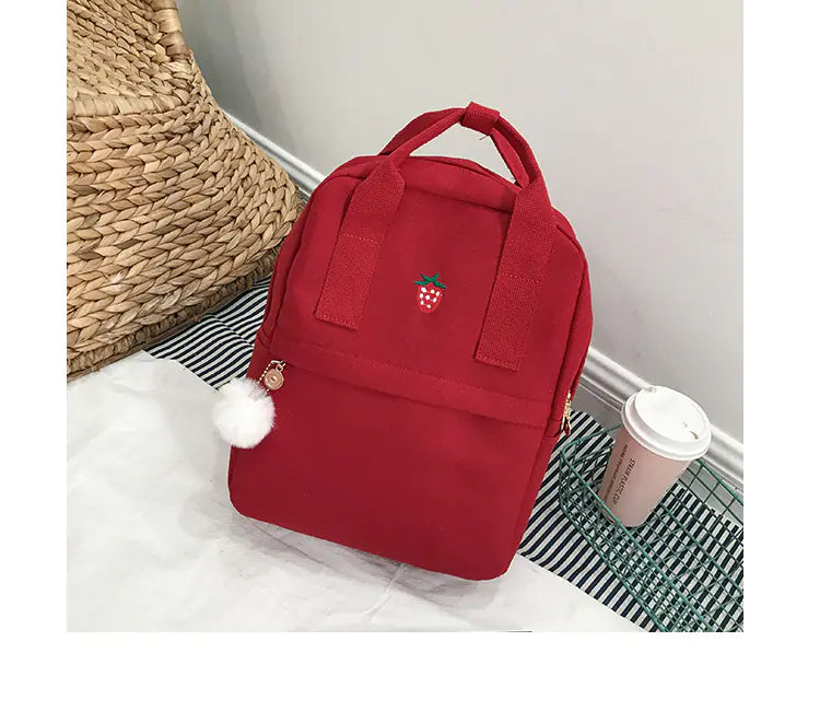 2018 Korean Style Canvas Embroidered Backpack