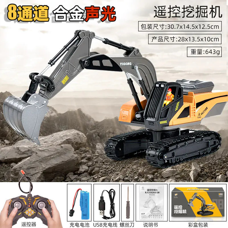 Large Alloy Remote Control Excavator Toy for Kids