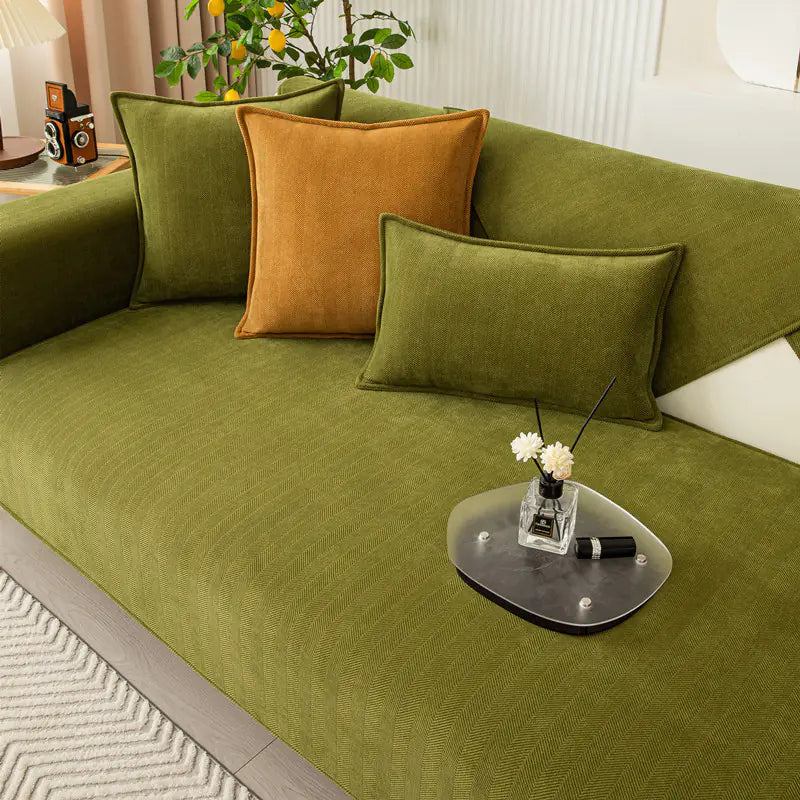 Universal Chenille Sofa Cover with Non-Slip Design