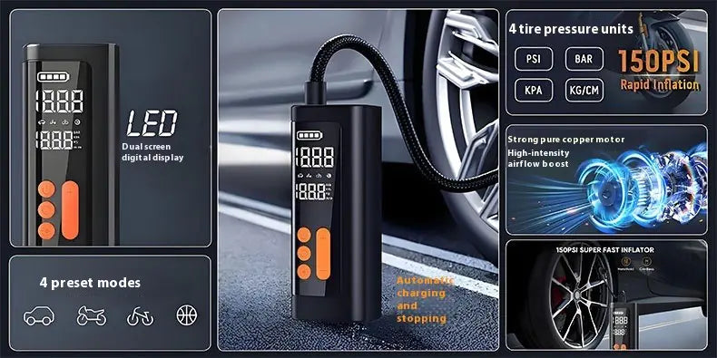 Car Inflatable Wireless Tire Pump