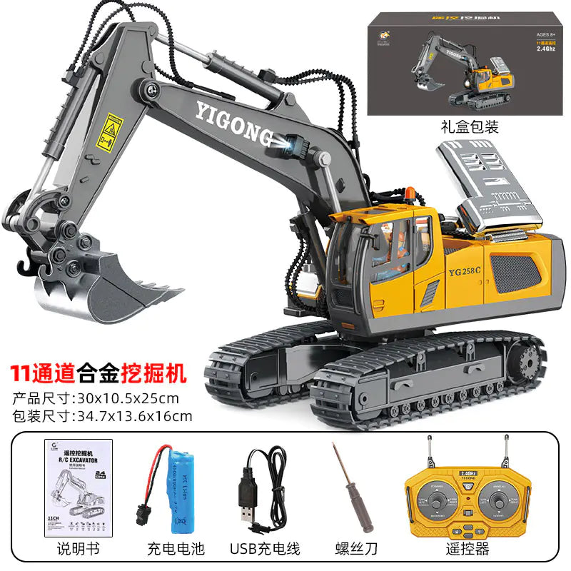 Large Alloy Remote Control Excavator Toy for Kids